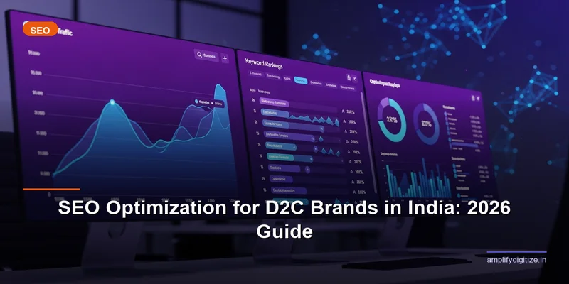 SEO optimization dashboard for D2C ecommerce brand in India 2026